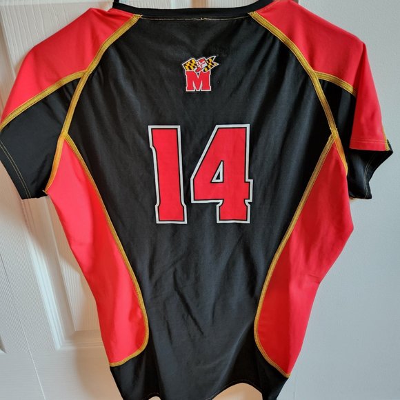 Red and back Maryland UMD 14 Under Armour Jersey - Picture 2 of 3